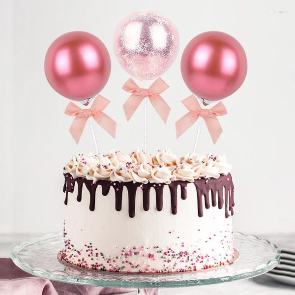 Festive Supplies 5-Zoll-Ballon-Kuchenaufsatz, Cupcake-Flagge, Dekoration für Babyparty, Kinder, 1. Geburtstag, Hochzeit, Party-Dekoration, DIY