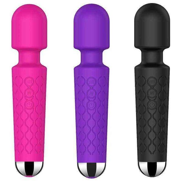 Вибраторы NXY Мощные клитор USB Recharge Magic Wand Vand Vibrator Massager Sext Wellness Erotic Sex Toys для женщин для взрослых 220829