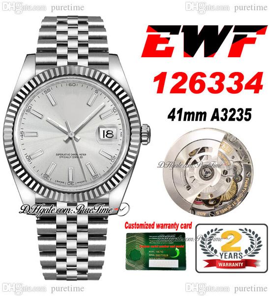 EWF SOLO 126334 A3235 MENS AUTOMATICO OROLOGIO 41 BEZEL SIGLIO ALL'ASPERO SIGNILI SIGLIO SIGLIO JUBILEESTEEL BRACCHETTO SUPER EDIZION