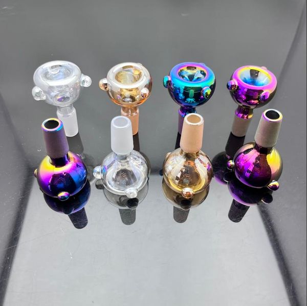 Стеклянная чаша трубы мужской цветовой воронки, курящие новая европейская и американская красочная стеклянная лампочка адаптер 14 мм