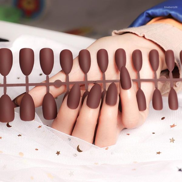 Unghie Finte Artificiali Staccabili Finte Copertura Completa Suggerimenti Per Nail Art Premere Su Brillo Con Colla Opaca Stick Disegni Chiaro