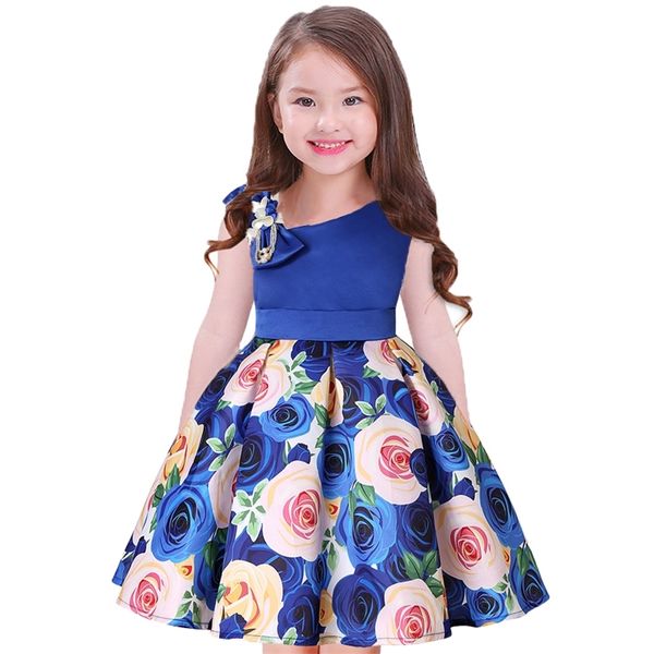 Abiti da ragazza Summer Kids Flower Dresses for Girls Christmas Children Abbigliamento Principessa Brithday Farebbe Abito da bambina con fiocco 220908