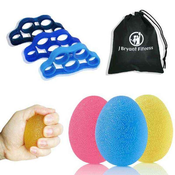 Impugnature Hand Grip Ball Strength Training 3 Stress Relief Therapy Egg Balls e 3 Finger Stretcher Set per riabilitazione 0908