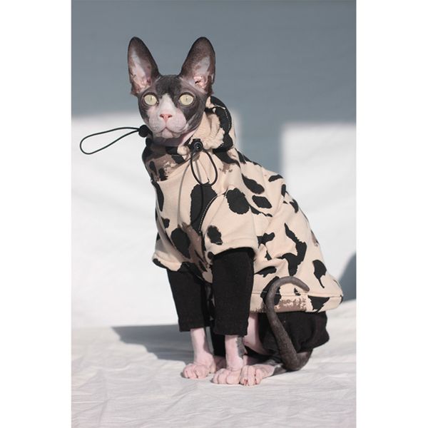 Trajes de gatos Sphinx Cat Hoodie Capuz da moda de moda de primavera Capuz de gato com chapéu Chegada Kitten Pet Roupos para cachorro pequeno 220908