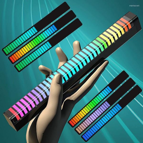 Moduli di automazione intelligente RGB Music Sound Control LED Strip Light 3D Pickup ad attivazione vocale Rhythm Atmosphere Lamp Lampade a tubo colorate