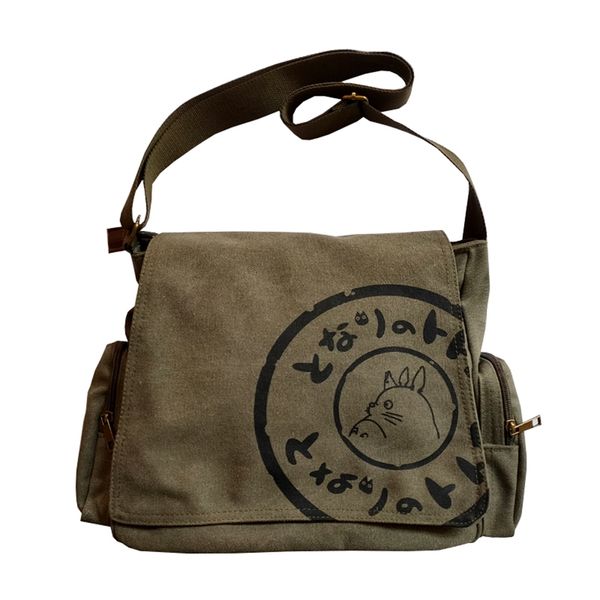 Bolsas de noite de alta qualidade meu vizinho Totoro Canvas Sacos de ombro grandes bolsas de lazer Messenger Crossbody Bag 220908