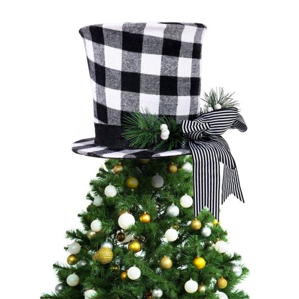 Decorazioni natalizie Albero di Natale Top Topper Cappello a cilindro retrattile Ornamenti per alberi Decorazioni per esterni per la casa Regalo Decorazione per albero di Natale 220908