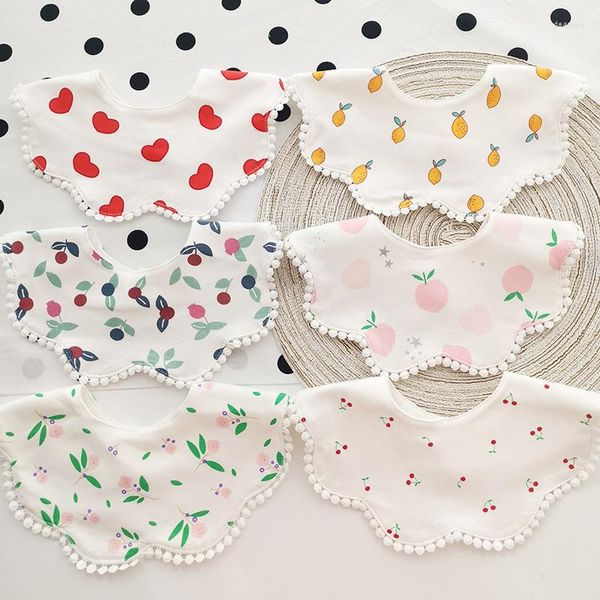 Accessori per capelli Bavaglini per bebè Bavaglino per bambine Rotazione a 360 gradi Stampa carina Bambini Bandana Burp Cloth Morbido cotone Born Infant Saliva Towel