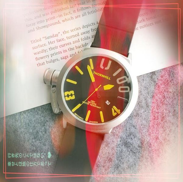 Super Brand Mens Big Watch Clock Spectwatch 50 мм резиновый ремень Кварц Водонепроницаемый календарь Все криминальные сканирующие телочные часы Montre de Luxe