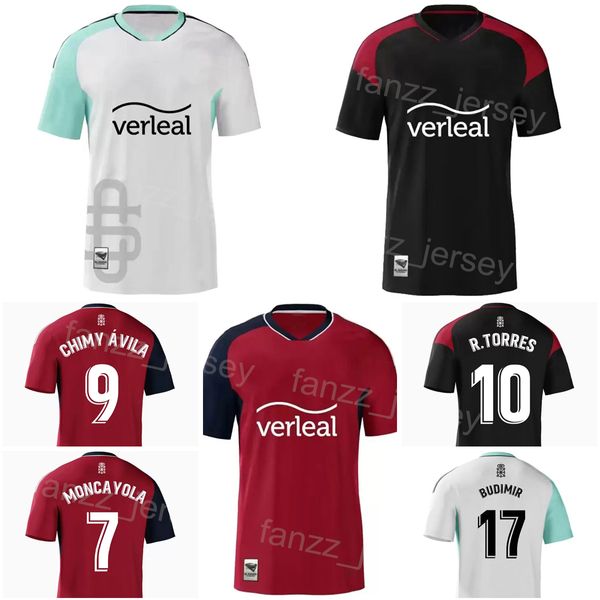 2022 2023 Osasuna Soccer 7 Jon Moncayola Jerseys Club 6 Lucas Torro 8 Darko Brasanac 3 Juan Cruz 29 Aimar Oroz 9 Ezequiel Avila Football Shirt Kits Black Red White Team