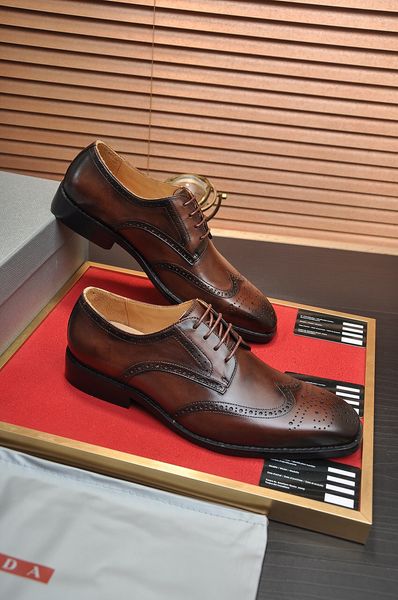 Marchi Stringate Scarpe da uomo da uomo Mocassini da ufficio Lusso Oxford Vera pelle Suola Abito da sposa per feste Walking Nero Marrone Ultimi 38-45