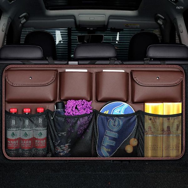 Auto Organizer PU Leder Hinten Sitz Zurück Lagerung Tasche Auto Rücksitz Net Im Kofferraum Verstauen Aufräumen Innen Zubehör Liefert