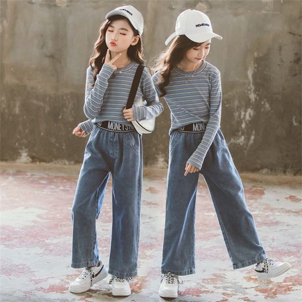 Jeans per bambina Patchwork Pantaloni jeans per bambini Primavera Autunno Abbigliamento per bambini Stile casual 20220908 E3