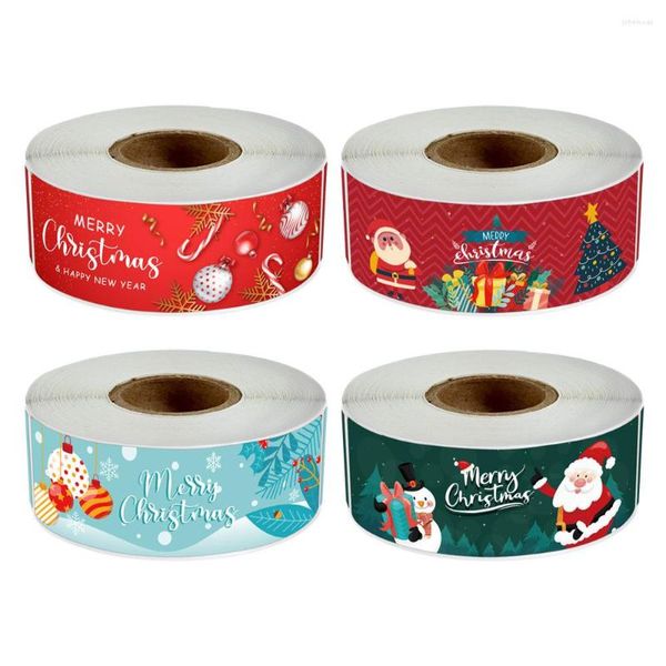 Hediye Sargısı 120 PCS/Rulo Noel Şeridi Sticker Box Ambalaj Contası Kendinden Yapışkan Etiket Ambalaj Roll Merry