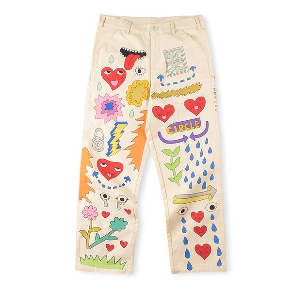 Pantaloni da carico stampati graffiti uomini donne di alta qualità pantalone unisex hip hoptrouser