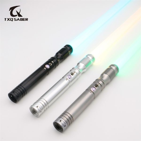 TXQSaber тяжелый дуэль Metal Metal Hilt RGB Lightber Fx Force 12 Color 10 Soundfonts Blaster Lockup Light Laser Sword Рождество 220808