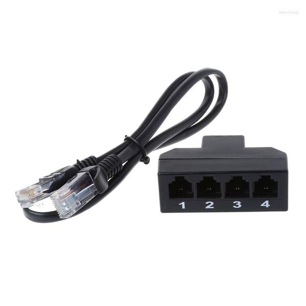 Cabos de computador 1PC Tools RJ11 6p4c fêmea a 4 Ethernet RJ45 8p8c Male F/M Adaptador Phone a cabo