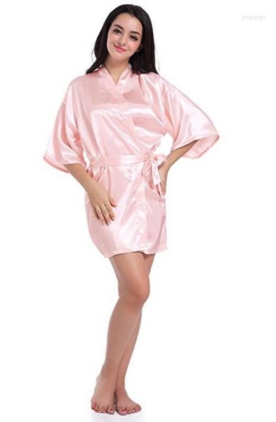 Kadın pijama rb032 2022 İpek Kimono Robe Batrobe Kadın Nedime Cüppes Seksi Lacivert Satin Bayanlar Soyun