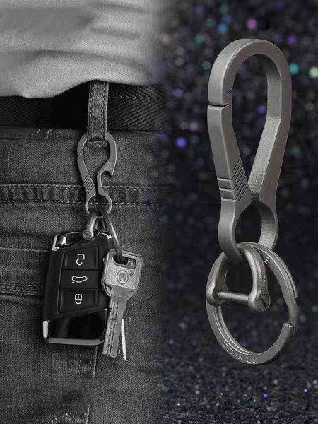 Keychains sofisticados de titânio Keychain de luxo card-chave de carro-chave Chave de anel Ultra Ultra Lightweight EDC Carabiner titular O melhor presente para homens T220909