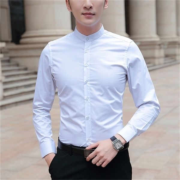 Мужские повседневные рубашки Browon Brand Men Men Shirts Business с длинным рукавом воротнич