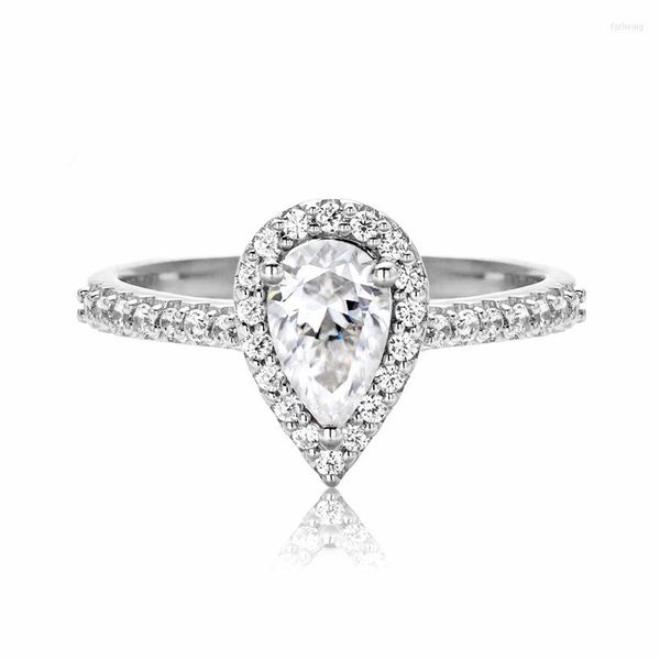 Collane con ciondolo AnuJewel 1ct Moissanite con taglio a pera Fede nuziale con fidanzamento Anelli in argento sterling 925 per gioielli da donna all'ingrosso