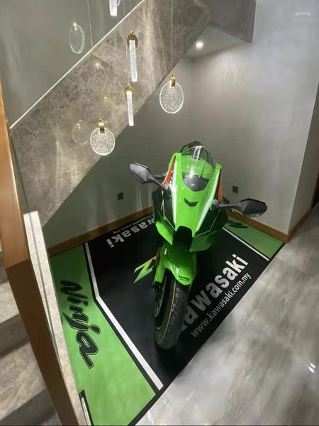 Tappeti Tappetino per motocicletta Appassionato di locomotive Tappetino speciale Garage Parcheggio Display Lavabile antiscivolo