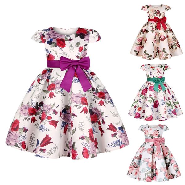 Платья для девочек цветочная элегантная причинная одежда для принцессы детская одежда Рождественская свадебная вечеринка детские платье 20220909 E3
