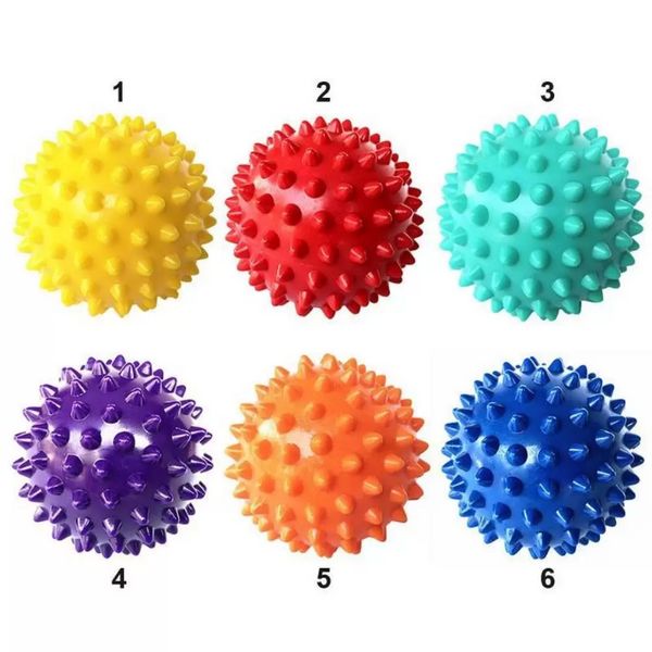 Bola de massagem de ioga Spiky Trigger Point Cuidado de Saúde Alívio Corpo Dor do pé da mão Sensorial Hedgehog Bola de massagem portátil FY3883 909