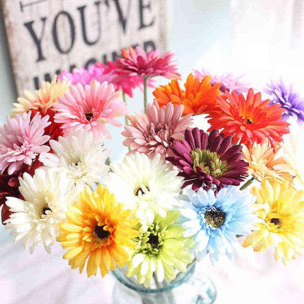 Faux Floral Greenery 1 PCS Artificial Gerbera Silk Daisy Flowers Simulation Plant for Home Party Garden Hotel Decoração