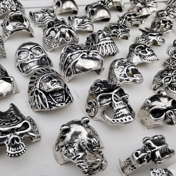 Кольца группы Skl Rings для мужчин Оптовая BK Biker Punk Jewelry 20 штук лоты доставки 2021 SexyHanz dhbje