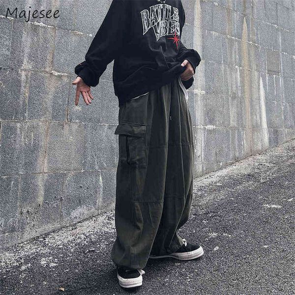 Calça masculina homens calças cargo ins design de moda japonesa helavilha harajuku calças calcinhas fotões coreanos elegantes de vários bolsos aconchegantes T220909