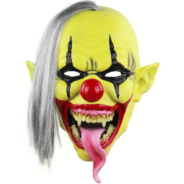 Horror Scary Cosplay Killer palhaço máscara de halloween figurino de figurino de face máscara de látex máscara de face completa