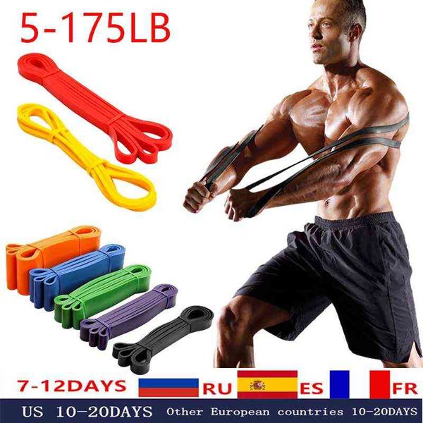 Bande Resistenza 208 Cm Elastici elastici lunghi per il fitness Resist band Per la palestra di casa Allenamento Expander Forza Trainning Equipment 0908