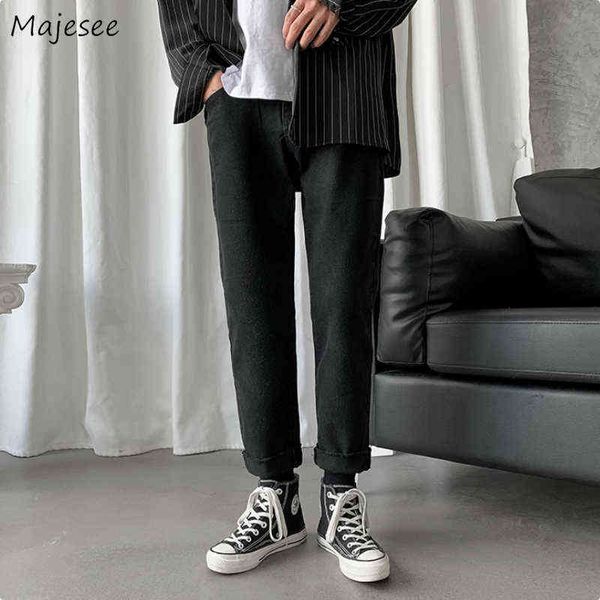 Мужские брюки Мужские джинсы джинсы длина лодыжки с твердым разорванным большим размером 3xl Корейский стиль шикарный отдых простые модные винтажные BF