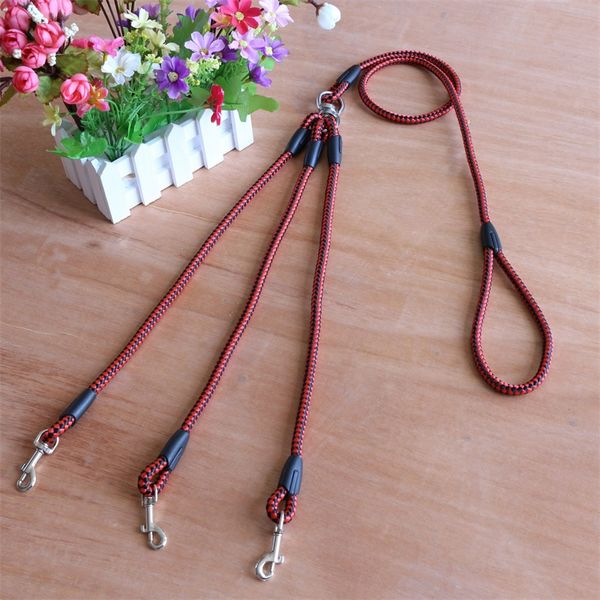 Тяжелый 3 -й выходной поводки для собак Triple Triple No Tangle Nylon Pet Leash для ходьбы Три собаки 3 в 1 Тропительная веревка 20220909 E3