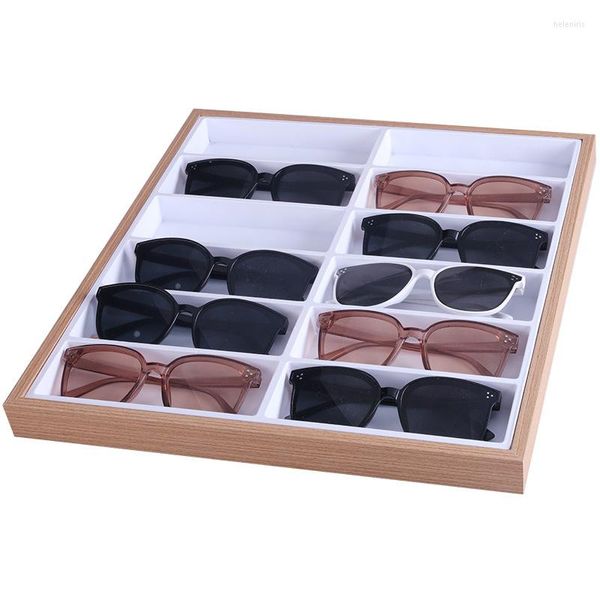 Uhrenboxen Gläser für Männer Fall 12 Display Box Luxus Birne Baum Holz Sonnenbrille Lagerung Sammlung Schmuck Tablett Brillen Zubehör