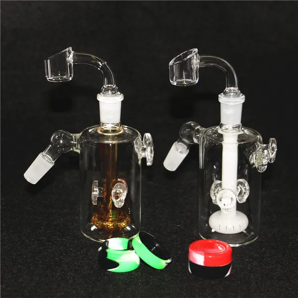 Hookahs Ash Catcher Triple Glass Bong Birdcage Perc Tuberías de agua 14 mm Junta femenina Aceite Dab Rigs