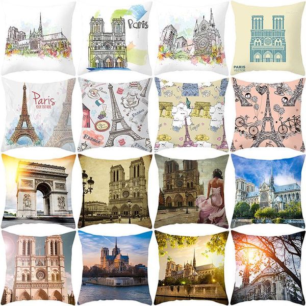 Pillow Paris Veneza London Cenário de decoração caseira Caso France Itália Inglaterra UK Europa Cotton Bedroom