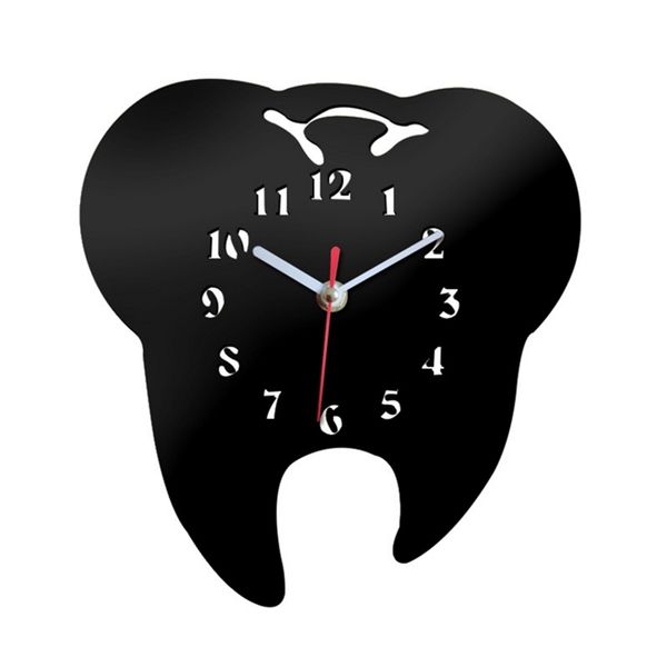 Настенные часы зеркальный эффект дома украшения настенные часы творческие зубные часы настенные ничтожные часы для детской спальни гостиная Klok 220909