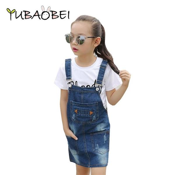 Macacão crianças jeans algodão macacão de macacão de macacão de macacão primavera outono saias curtas garotas aparelhos casuais saia para crianças adolescentes roupas meninas 220909