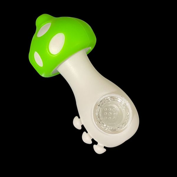 Home Garden 4,3 polegadas Cogumelo de formato exclusivo Silicone Tipe Tubos de água com bong de vidro para atacado e varejo