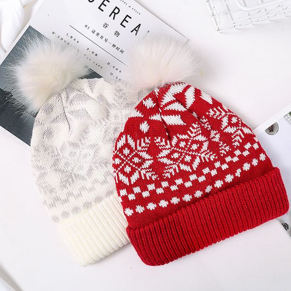 Fabricantes Autumn ou Winter Christmas Series Snowflake Elk Hat de malha