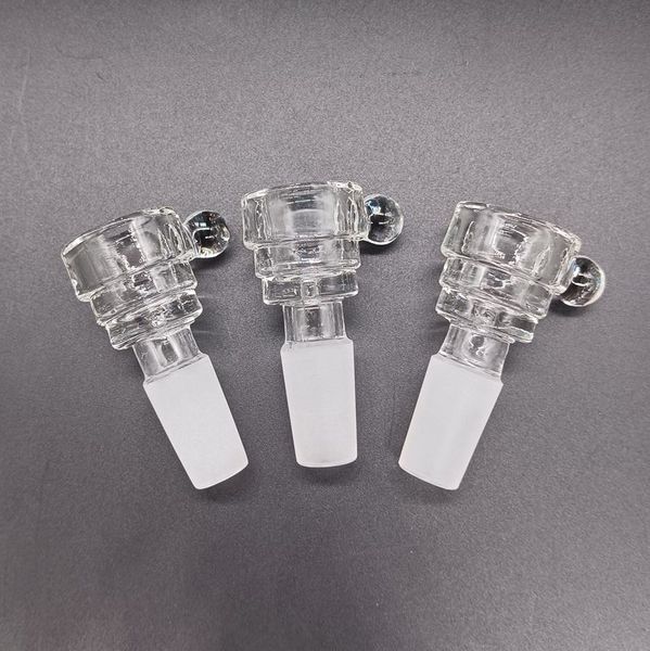 Ciotola in vetro trasparente per pipe da bong Altri accessori per fumatori 2,5 pollici maschio 14mm 18mm Dab Rigs per olio