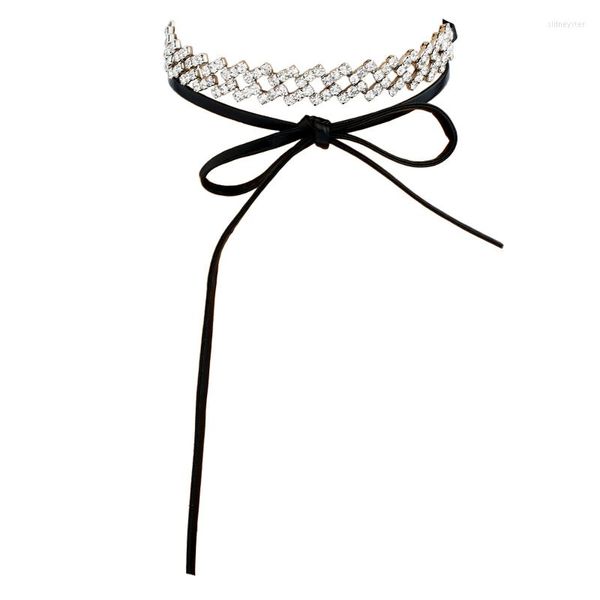 Colares de moda de gargantilha feminino de couro longa corda de ropa colarinho de camada de colares de jóias de jóias de jóias por atacado