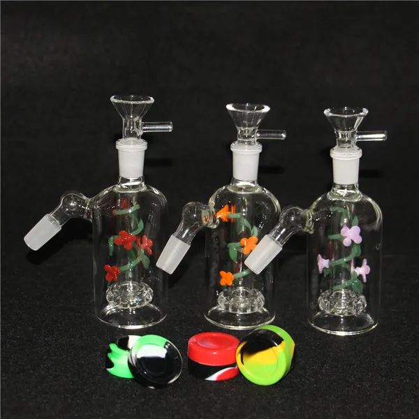 Mini Clear Thick Glass Bong Narghilè 14mm vetro Ash Catcher Stereo Matrix perc ashcatcher Giunti 14 mm