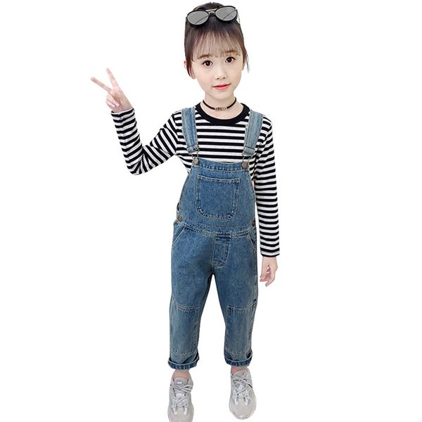 Компания комбинезон для девочек детские джинсовые брюки весенняя осень детская одежда для комбинезона для девочек -девчонка в общем зачете 220909