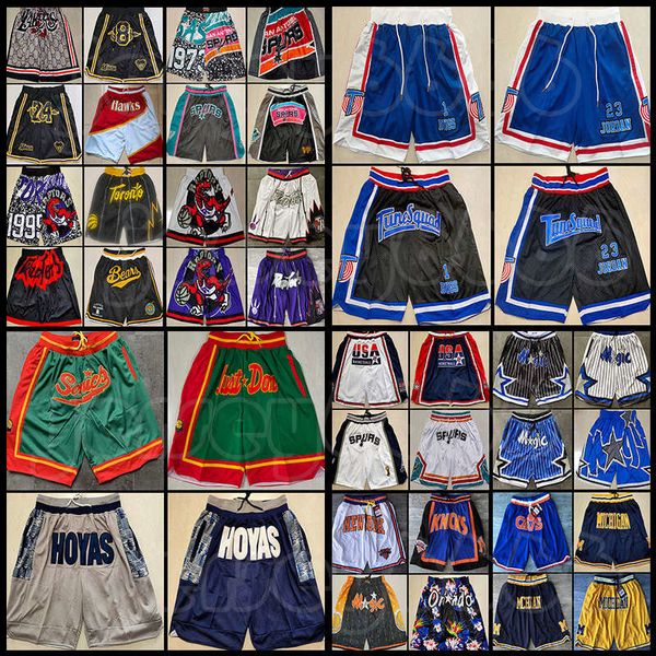 Männer Mesh Team Throwback Just Don Stitched Face NCAA Lower Merion High School Wolverines Basketball Shorts Michigan Taschen Mitchell Ness Western Eastern Hip Pop