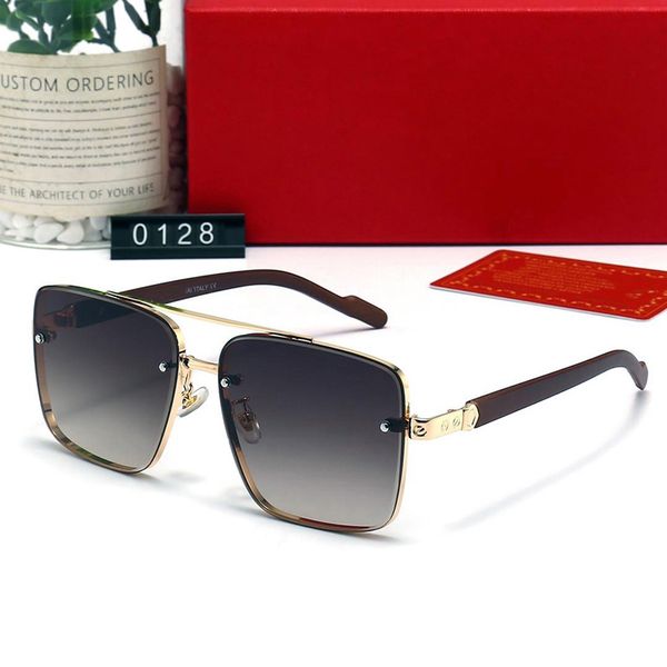 Fashion Carti Luxury Cool Sunglasses Designer para mulher Round mais recente masshade Glasses 0128 Metal Classic Pilot Anti -Ultraviolet Factory Wholesale com caixa