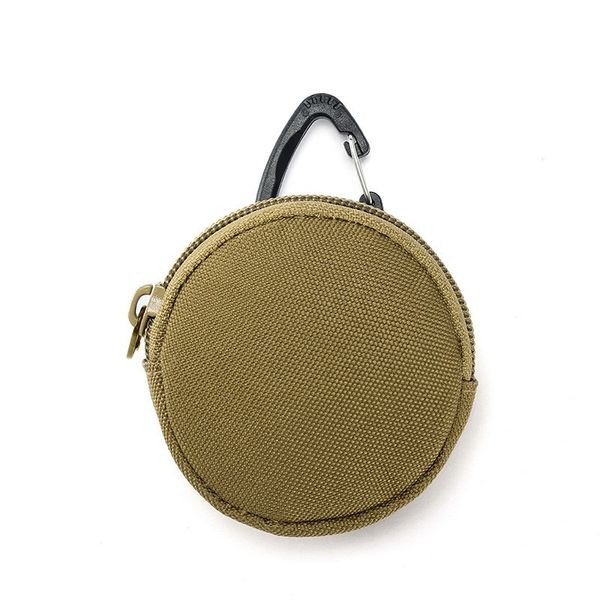 10pcs bolsas de moeda homens Oxford Plain Army Green C￭rculo em forma de fone de ouvido Keychain