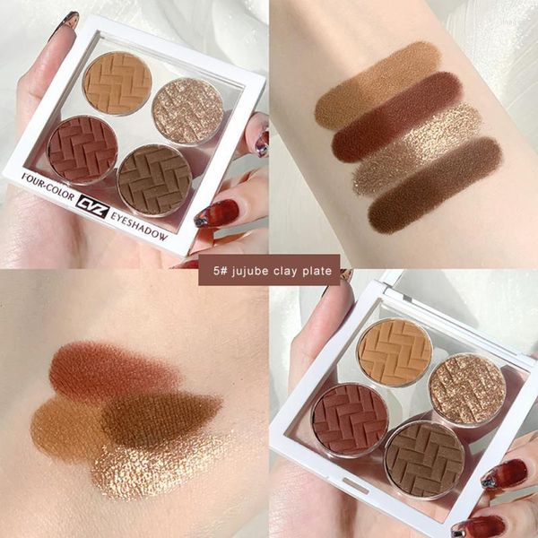 Sombra dos olhos 4 cores Paleta de sombra fosca maquiagem requintada Super Student Earth Color Cosmetics Maquillage TSLM1